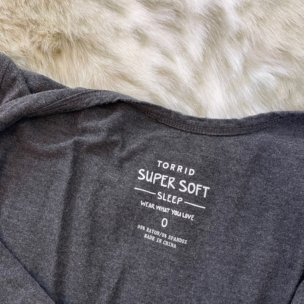 Torrid Gray Pajama Romper with Scoop Neckline - Picture 3 of 6